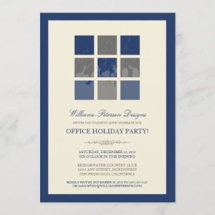 Modern Office Holiday Party Invitation (navy)