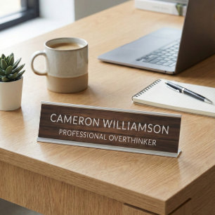 Modern Office Humour Professional Overthinker Name Desk Name Plate