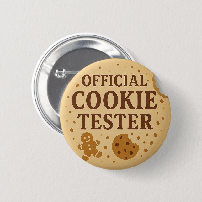Modern Official Cookie Tester Funny Christmas  6 Cm Round Badge (Front & Back)