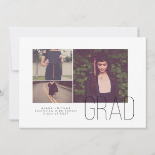 Modern Offset Trio Graduation Announcement