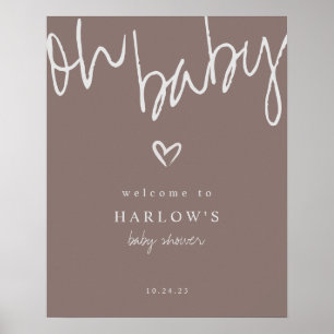 Modern Oh Baby Gender Neutral Baby Shower Welcome  Poster