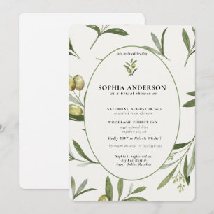 Modern Olive Branch Bridal Shower Invitation