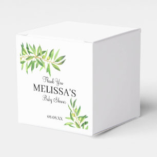 Modern Olive Branch Greenery Thank You Favour Box