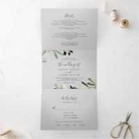 Modern Olive Branch Grey Photo Wedding All In One
