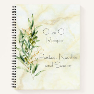 Modern Olive Branch Recipe Organiser Notebook