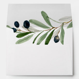Modern Olive Branch Wedding Invitation Envelope