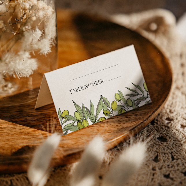 Modern Olive branch wedding Place Card (Creator Uploaded)