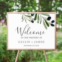 Modern Olive Branch Wedding Welcome