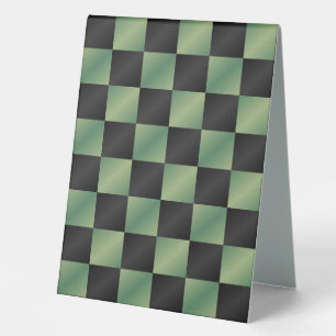 Modern Olive Green Black Gradient Chequered