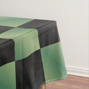 Modern Olive Green Black Gradient Chequered  Tablecloth