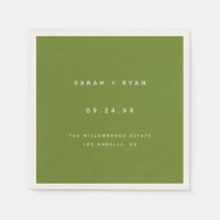 Modern Olive Green Custom Wedding Names
