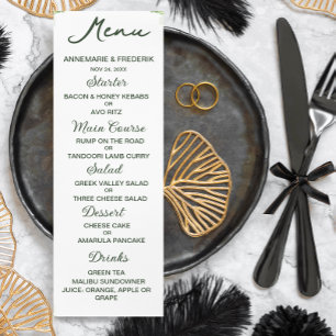 Modern Olive Green Dinner Menu