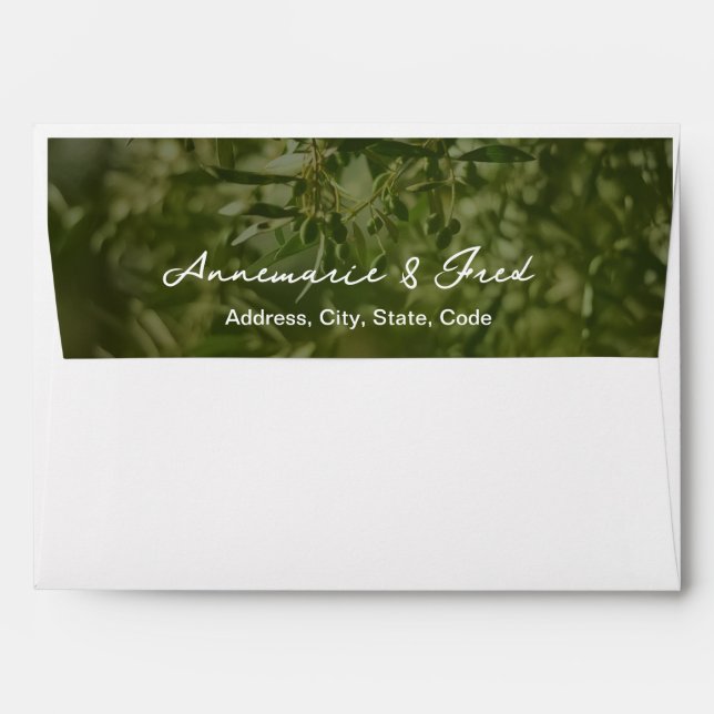 Modern Olive Green Envelope (Back (Top Flap))