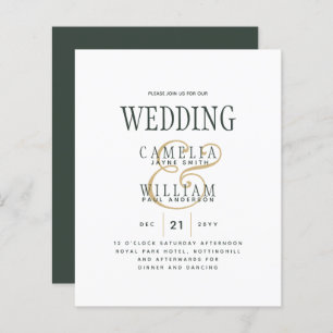 Modern OLIVE Green Gold Budget Wedding