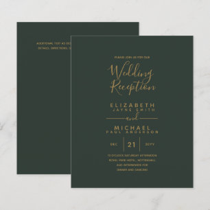 Modern Olive Green Gold Budget Wedding Reception