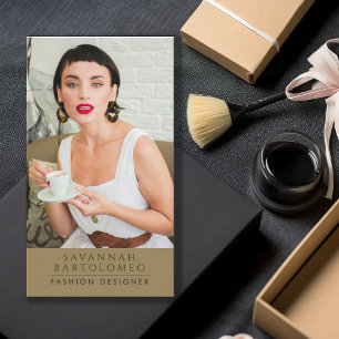 Modern Olive Green Professional Business Photo Card