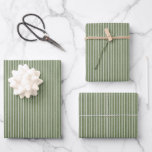Modern Olive Green Rustic Stripes  Wrapping Paper Sheet<br><div class="desc">Simple and clean rustic striped pattern.</div>