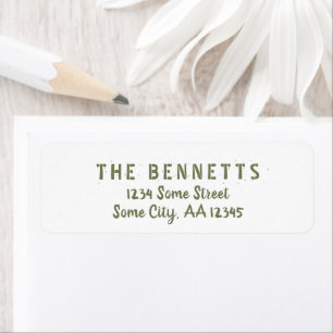 Modern Olive Green Script Holiday Return Address Label