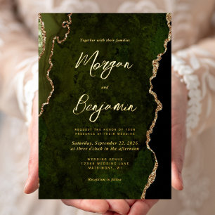 Modern Olive Green Script Wedding