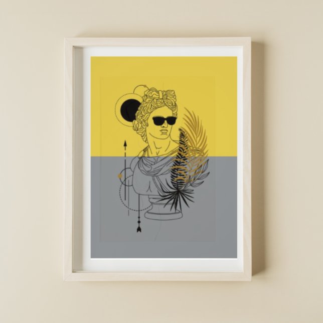 Modern Olympic God Apollo Colorblock Poster (Creator Uploaded)