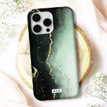 Modern Ombre Dusty Green & Gold Moody Monogram iPhone 16 Pro Case<br><div class="desc">Protect your phone in style with this elegant "Ethereal Mist" iPhone case featuring a captivating design and shimmering faux metallic accents. Perfect for those who love luxury and modern art, this case is available for many iPhone and Samsung models, offering both Barely There and Tough case options to suit your...</div>