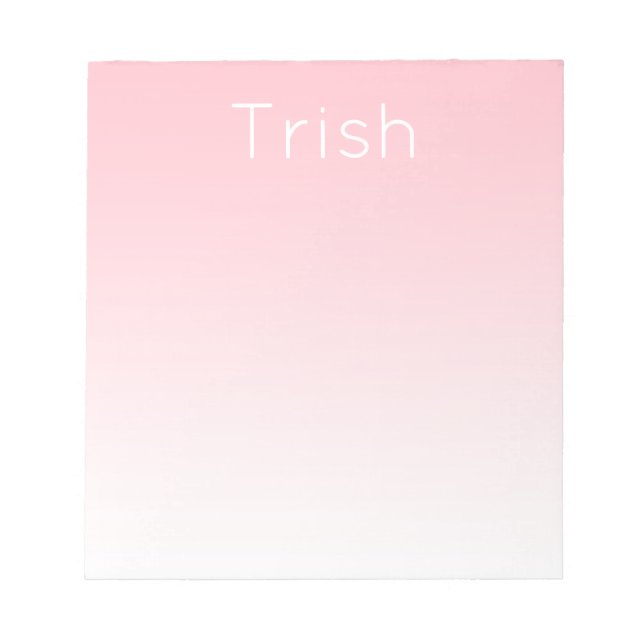 Modern Ombre Personalised Notepad, Pink Notepad (Front)
