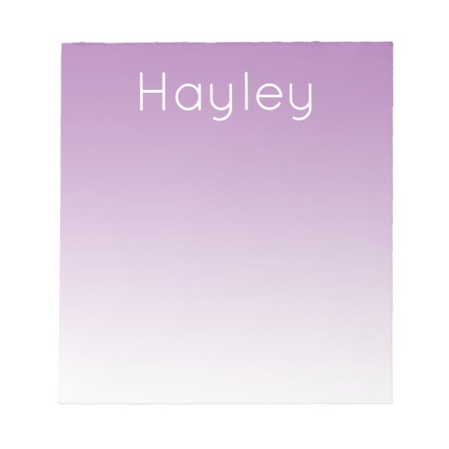 Modern Ombre Personalised Notepad, Purple Notepad (Front)