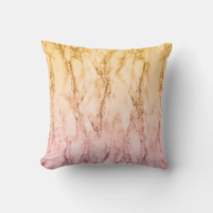 Modern ombre pink purple and yellow marble cushion