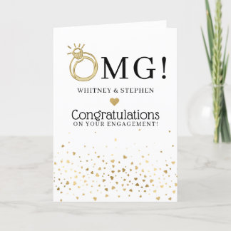 Modern OMG! Congratulations on your Engagement Card