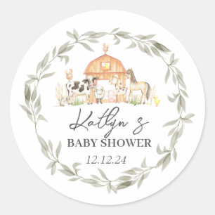Modern on the Farm Baby Shower stickers