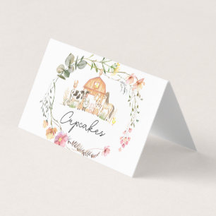 Modern on the Farm food tent cards, place settings Business Card