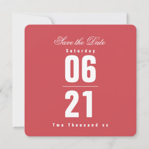 Modern One Colour Pink & TypographySave the Date