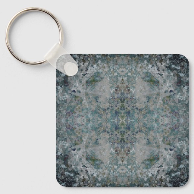 Modern One Of A Kind Abstract Art In A Foggy Mood Key Ring (Front)