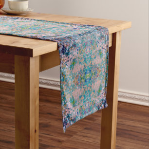 Modern One Of A Kind Abstract With Sangria Colors Short Table Runner