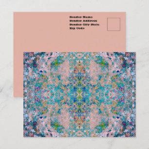 Modern One Of A Kind Abstract With Sangria Colours Postcard