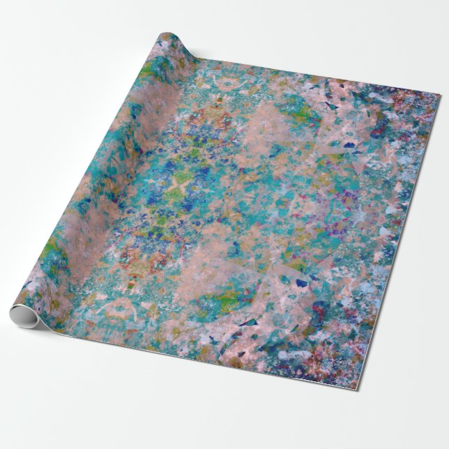 Modern One Of A Kind Abstract With Sangria Colours Wrapping Paper (Unrolled)