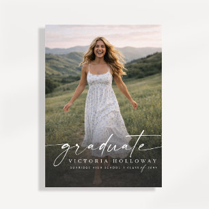 Modern One Photo Graduation Party Invitation