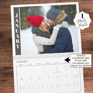 Modern One Photo Per Month and Collage on Cover Calendar