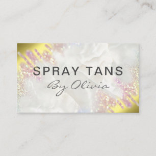 Modern Opal And Gold Spray Tanning Service Business Card