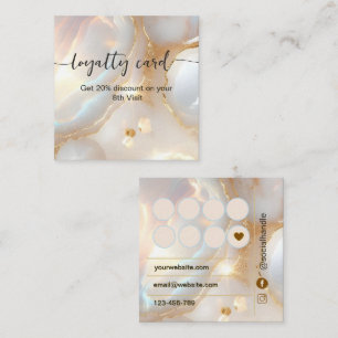 Modern Opal stone Script Loyalty Card