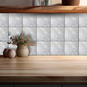 Modern Opalescent Pearl Ceramic Tile