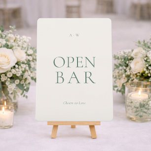 Modern Open Bar Wedding Sign Invitation