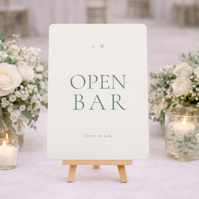 Modern Open Bar Wedding Sign Invitation (Creator Uploaded)