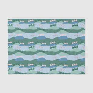 Modern Open Water Swimming in Rivers with Friends Tissue Paper