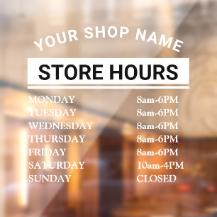 Modern Opening Hours Elegant Script Small Business