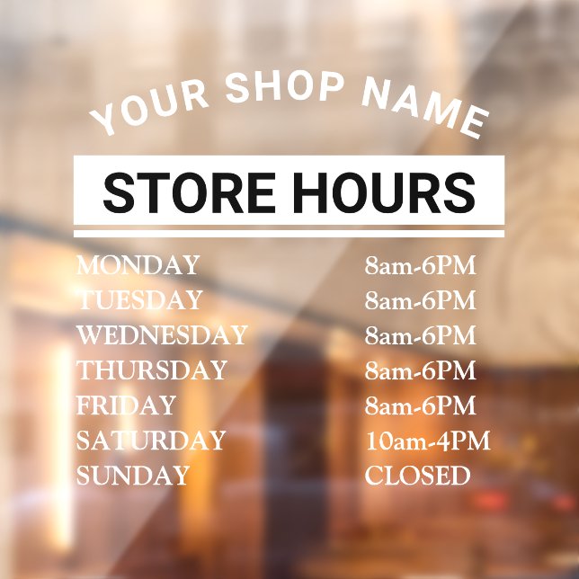 Modern Opening Hours Elegant Script Small Business (Sheet 2)
