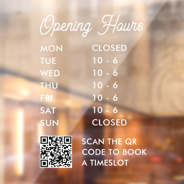 Modern Opening Hours QR Code Script Small Business (Sheet 2)