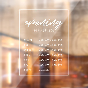 Modern Opening hours store