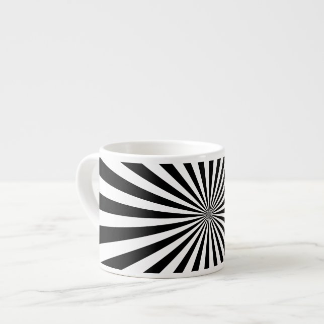 Modern Optical Burst Spinning Wheel Design Espresso Cup (Front Left)