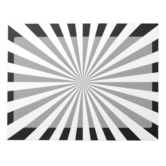 Modern Optical Burst Spinning Wheel Design Notepad (Front)